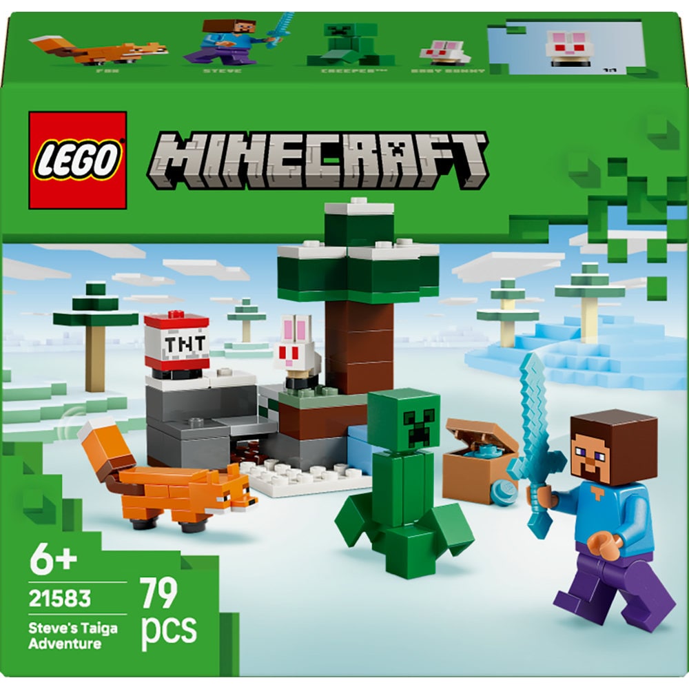 LEGO Minecraft: Aventura din Taiga a lui Steve 21583, 6 ani+, 79 piese