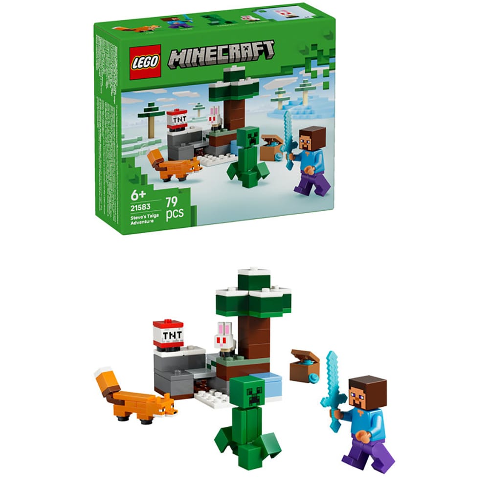 LEGO Minecraft: Aventura din Taiga a lui Steve 21583, 6 ani+, 79 piese