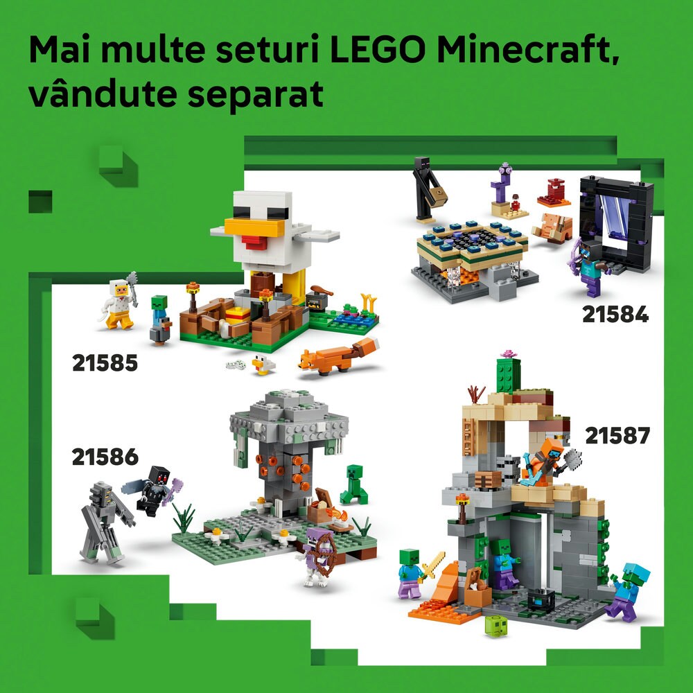 LEGO Minecraft: Aventura din Taiga a lui Steve 21583, 6 ani+, 79 piese