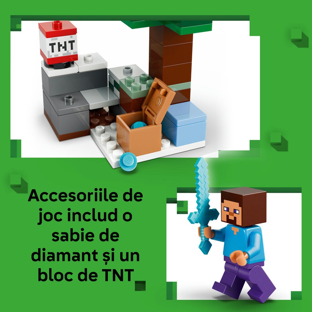LEGO Minecraft: Aventura din Taiga a lui Steve 21583, 6 ani+, 79 piese