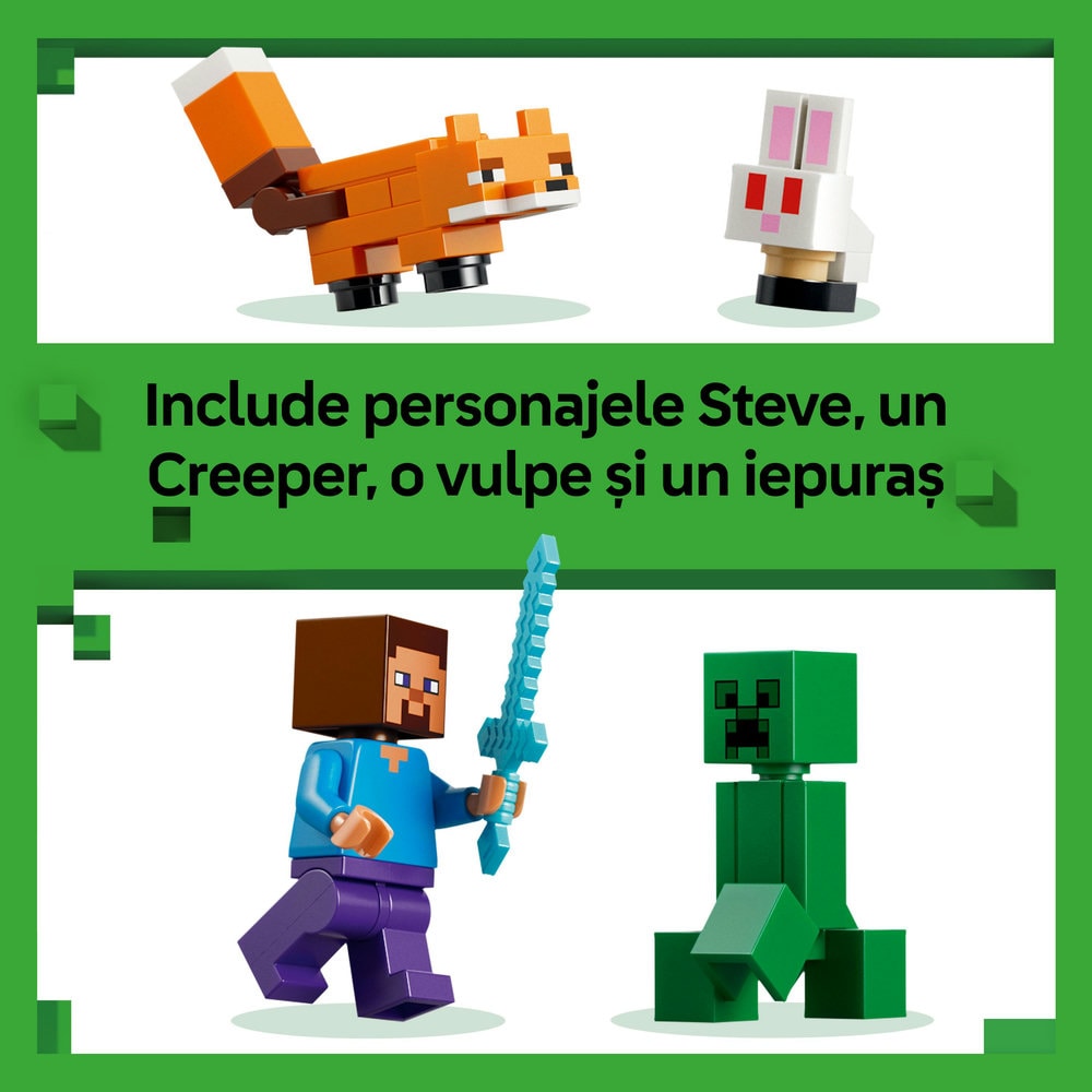 LEGO Minecraft: Aventura din Taiga a lui Steve 21583, 6 ani+, 79 piese