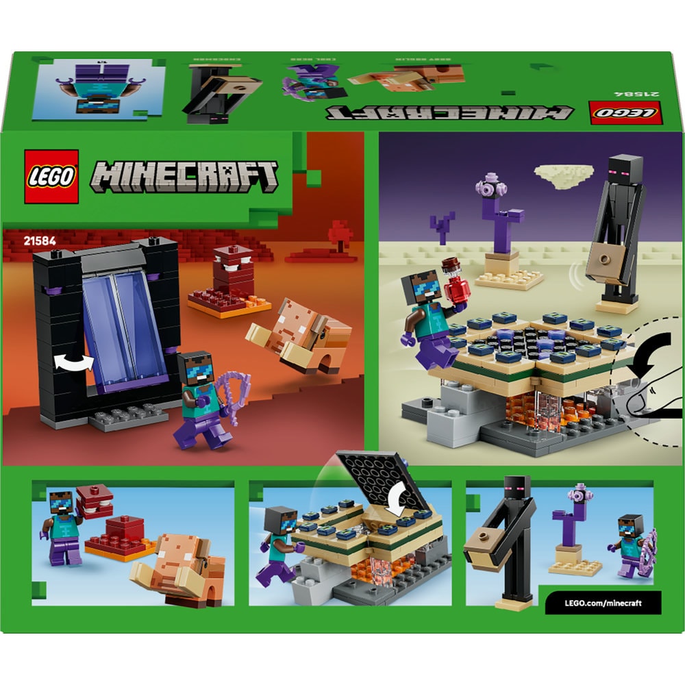 LEGO Minecraft: Calatorie prin portalurile Nether si End 21584, 7 ani+, 192 piese
