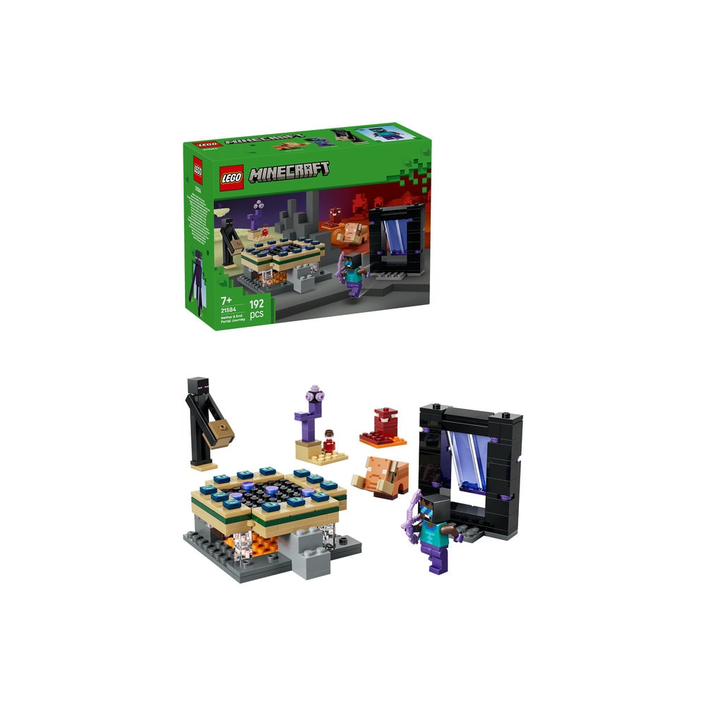 LEGO Minecraft: Calatorie prin portalurile Nether si End 21584, 7 ani+, 192 piese