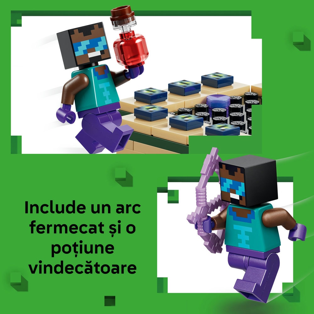 LEGO Minecraft: Calatorie prin portalurile Nether si End 21584, 7 ani+, 192 piese