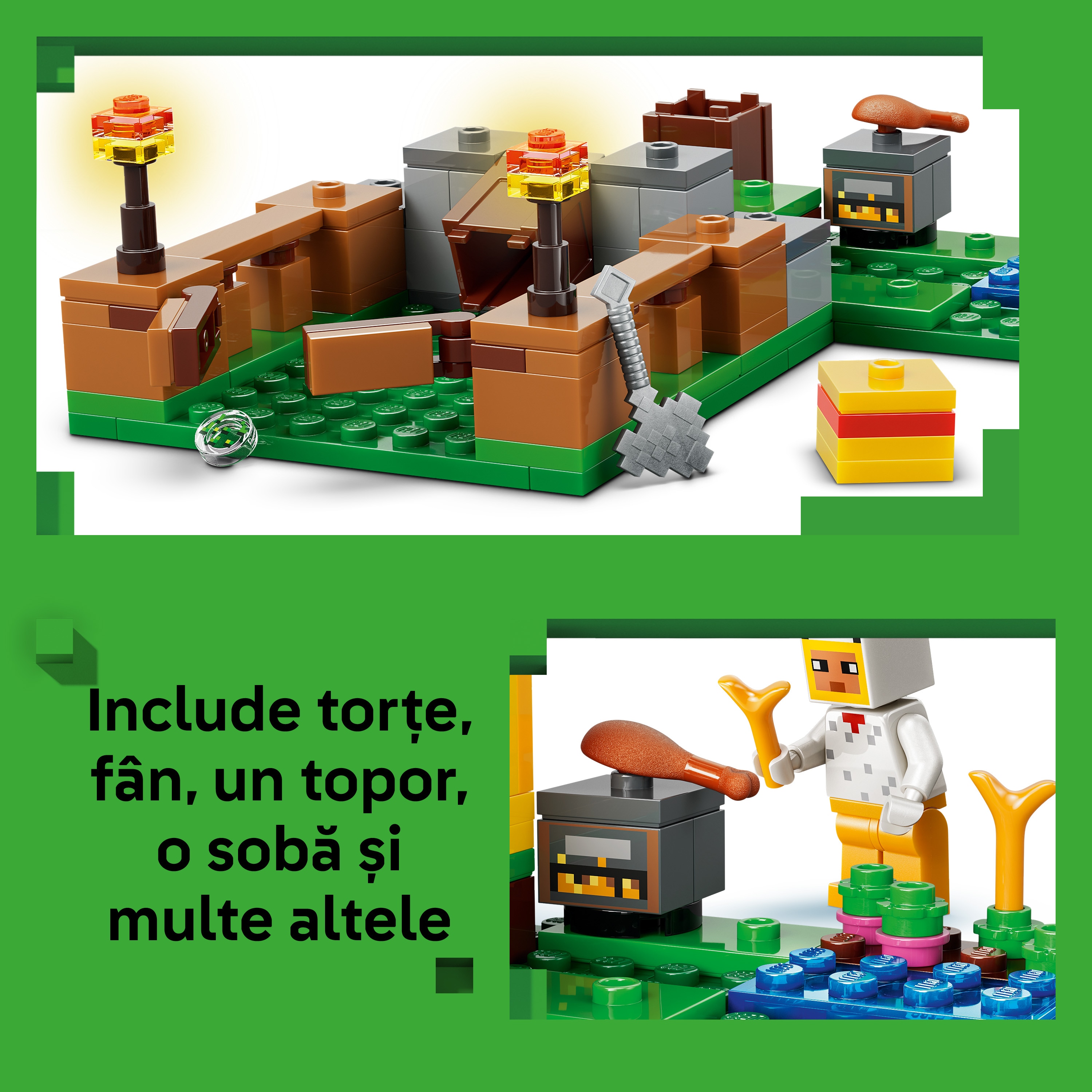 LEGO Minecraft: Ferma de pui 21585, 7 ani+, 233 piese