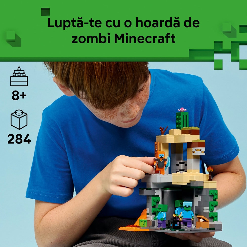 LEGO Minecraft: Temnita cu zombi 21587, 8 ani+, 284 piese