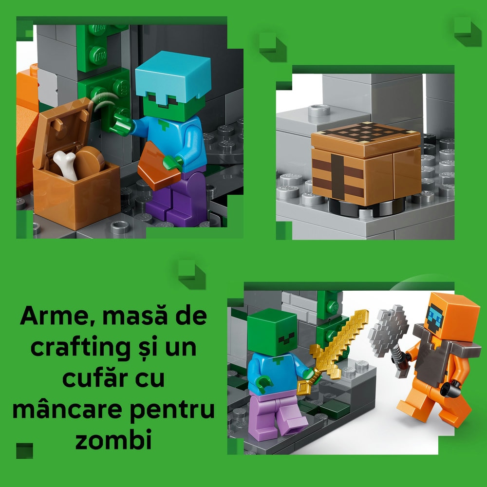 LEGO Minecraft: Temnita cu zombi 21587, 8 ani+, 284 piese