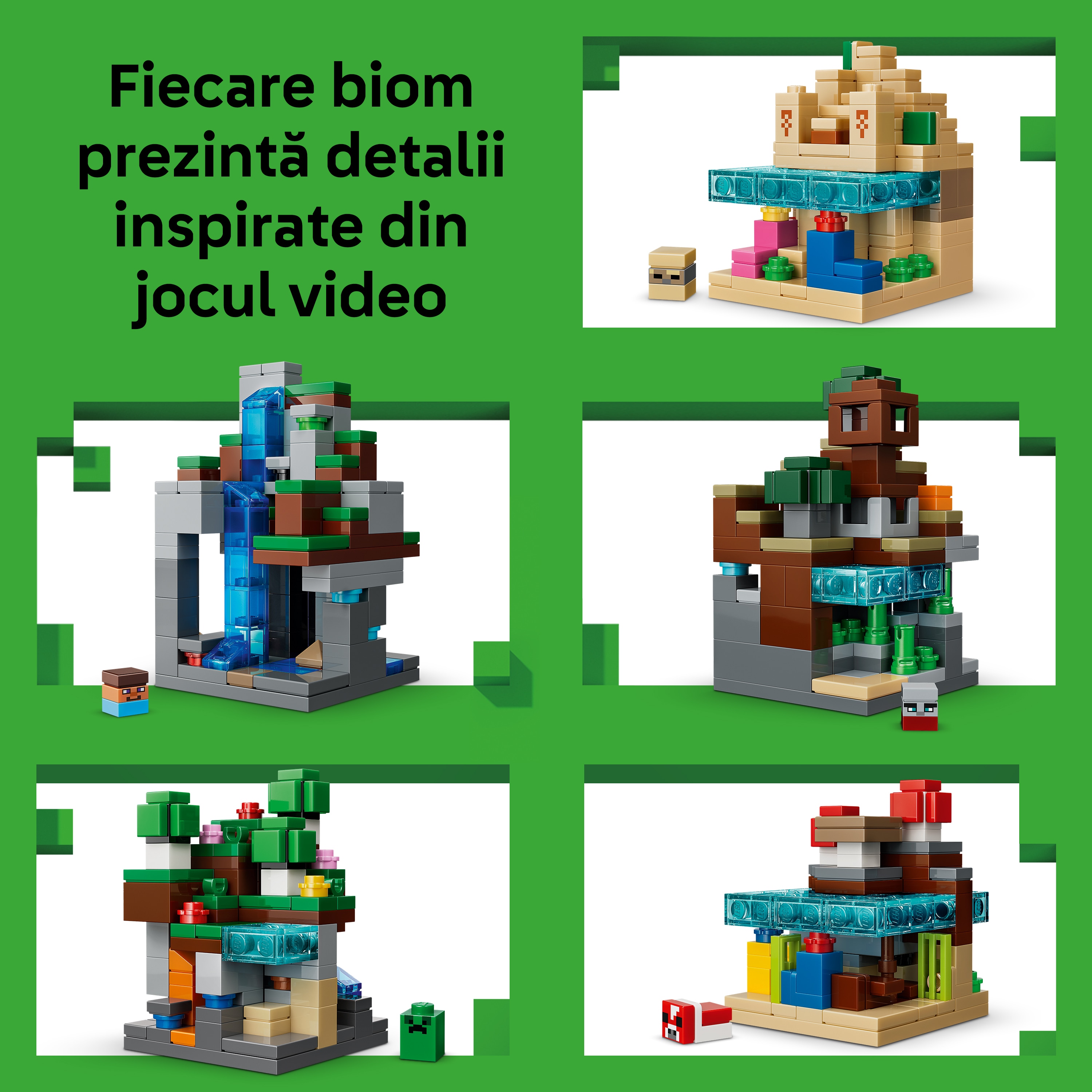 LEGO Minecraft: Minibiomuri 21589, 12 ani+, 797 piese