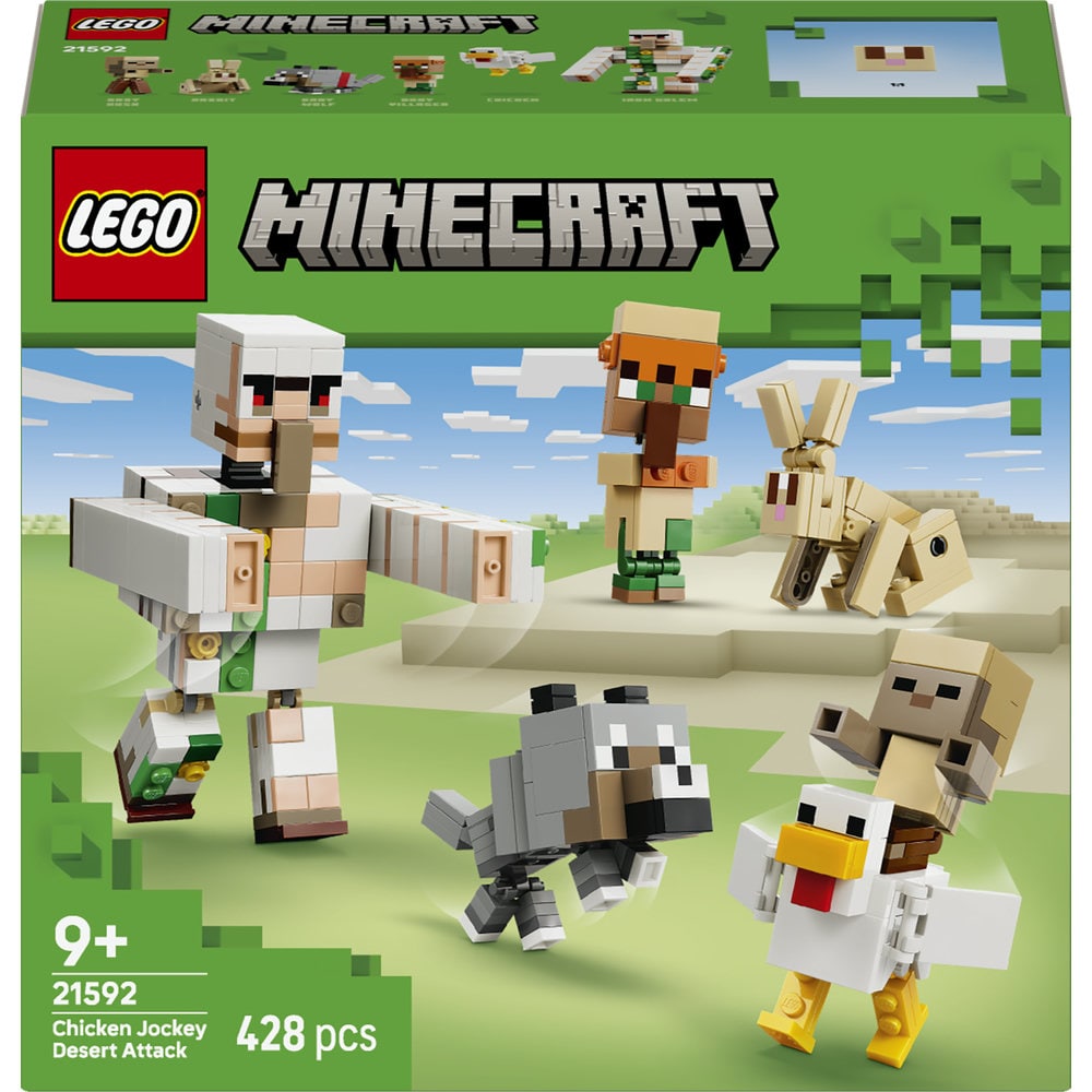 LEGO Minecraft: Atac in desert cu un jocheu de gaini 21592, 9 ani+, 428 piese