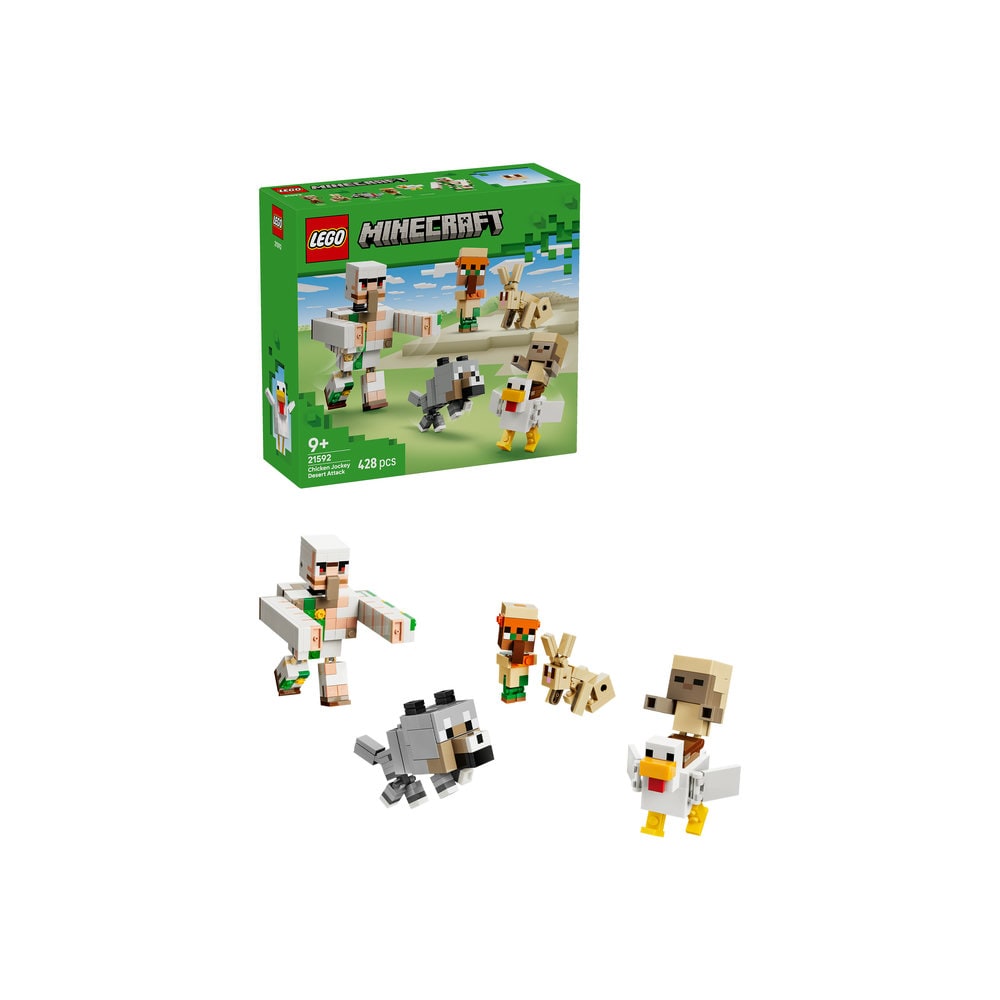 LEGO Minecraft: Atac in desert cu un jocheu de gaini 21592, 9 ani+, 428 piese