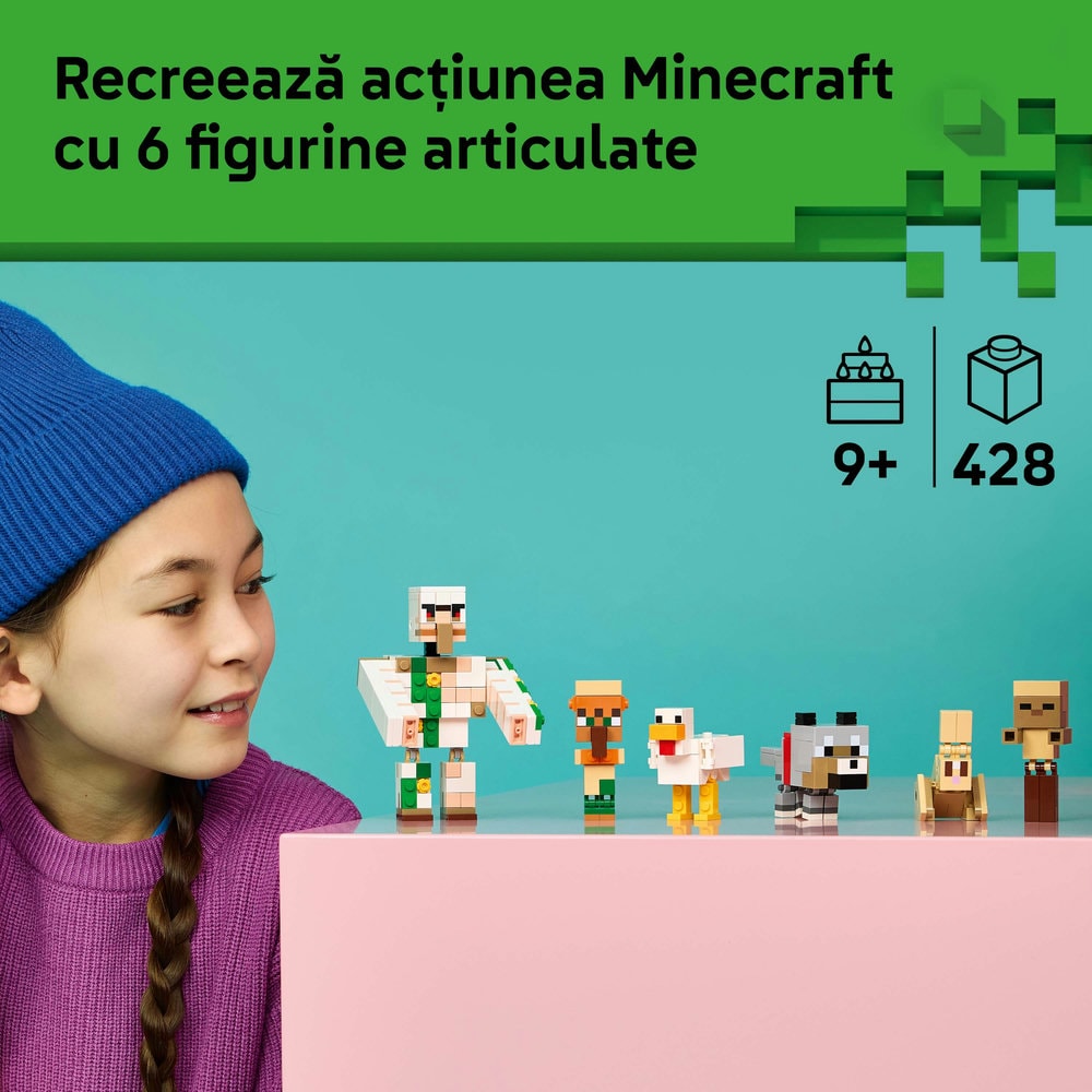 LEGO Minecraft: Atac in desert cu un jocheu de gaini 21592, 9 ani+, 428 piese