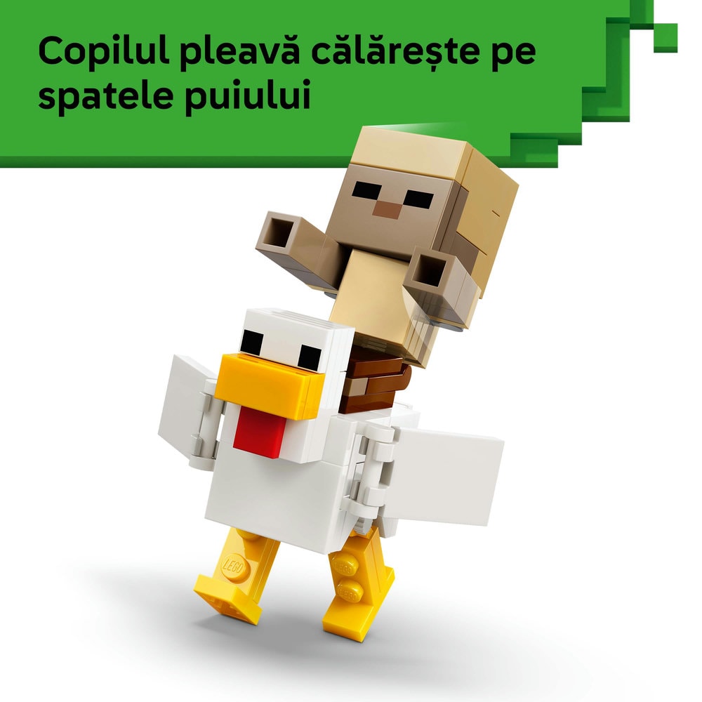 LEGO Minecraft: Atac in desert cu un jocheu de gaini 21592, 9 ani+, 428 piese