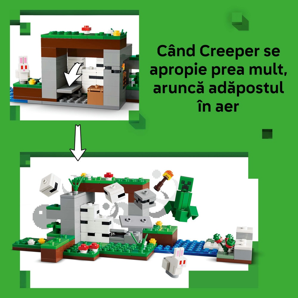 LEGO Minecraft: Prima aventura pe timp de noapte 21593, 8 ani+, 301 piese