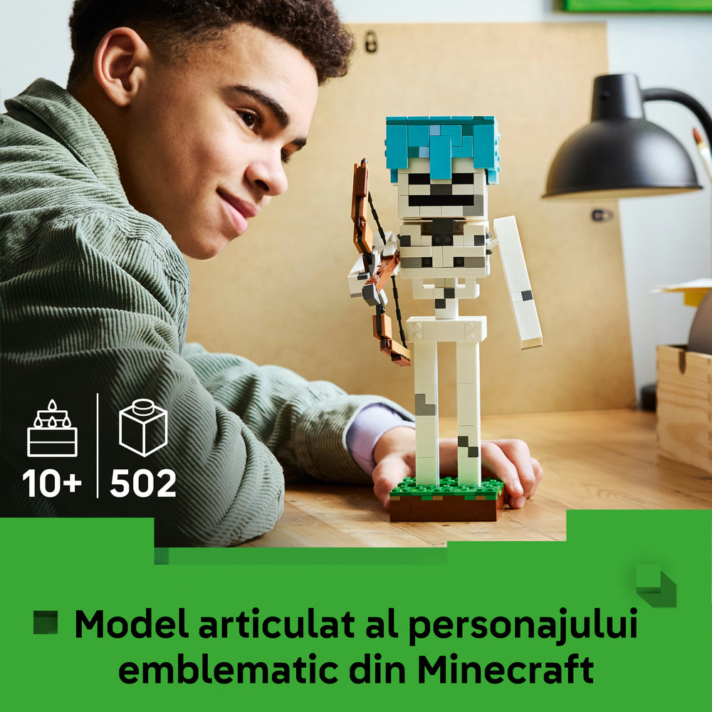 LEGO Minecraft: Scheletul 21594, 10 ani+, 502 piese