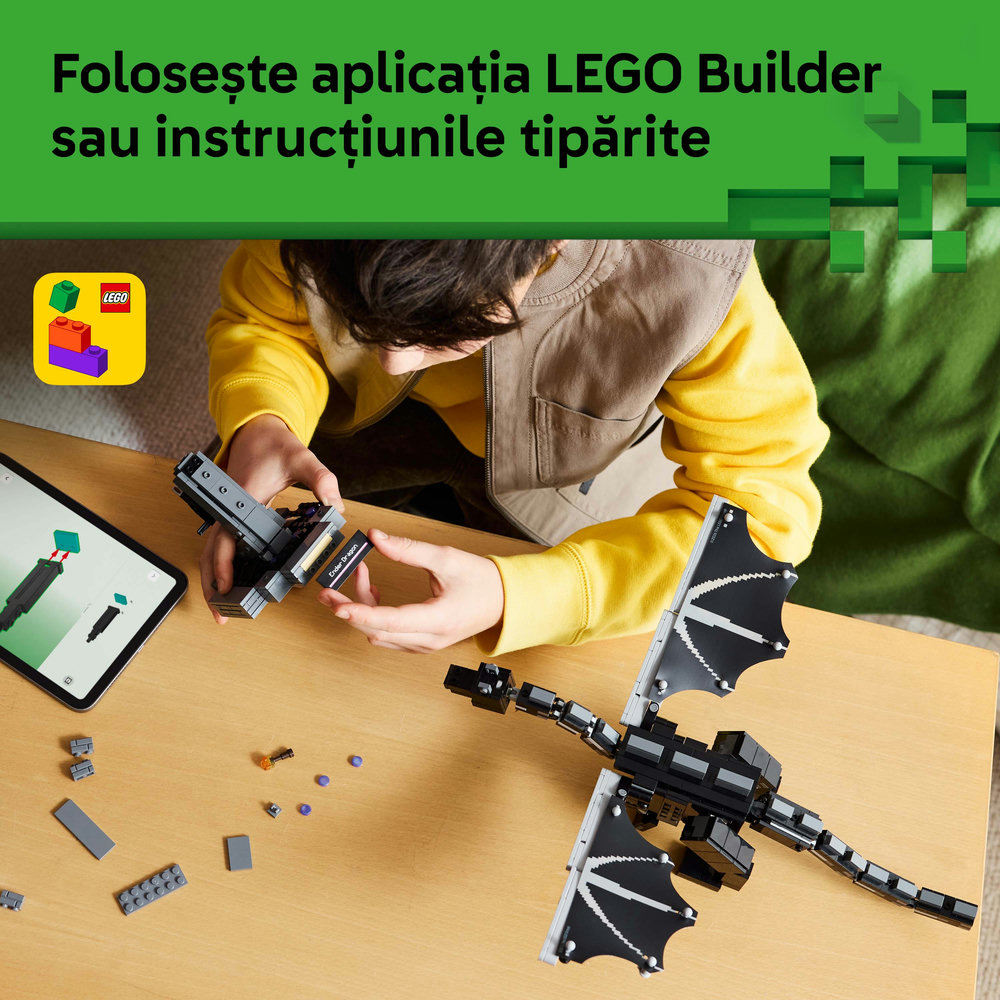 LEGO Minecraft: Dragonul Ender 21595, 10 ani+, 710 piese