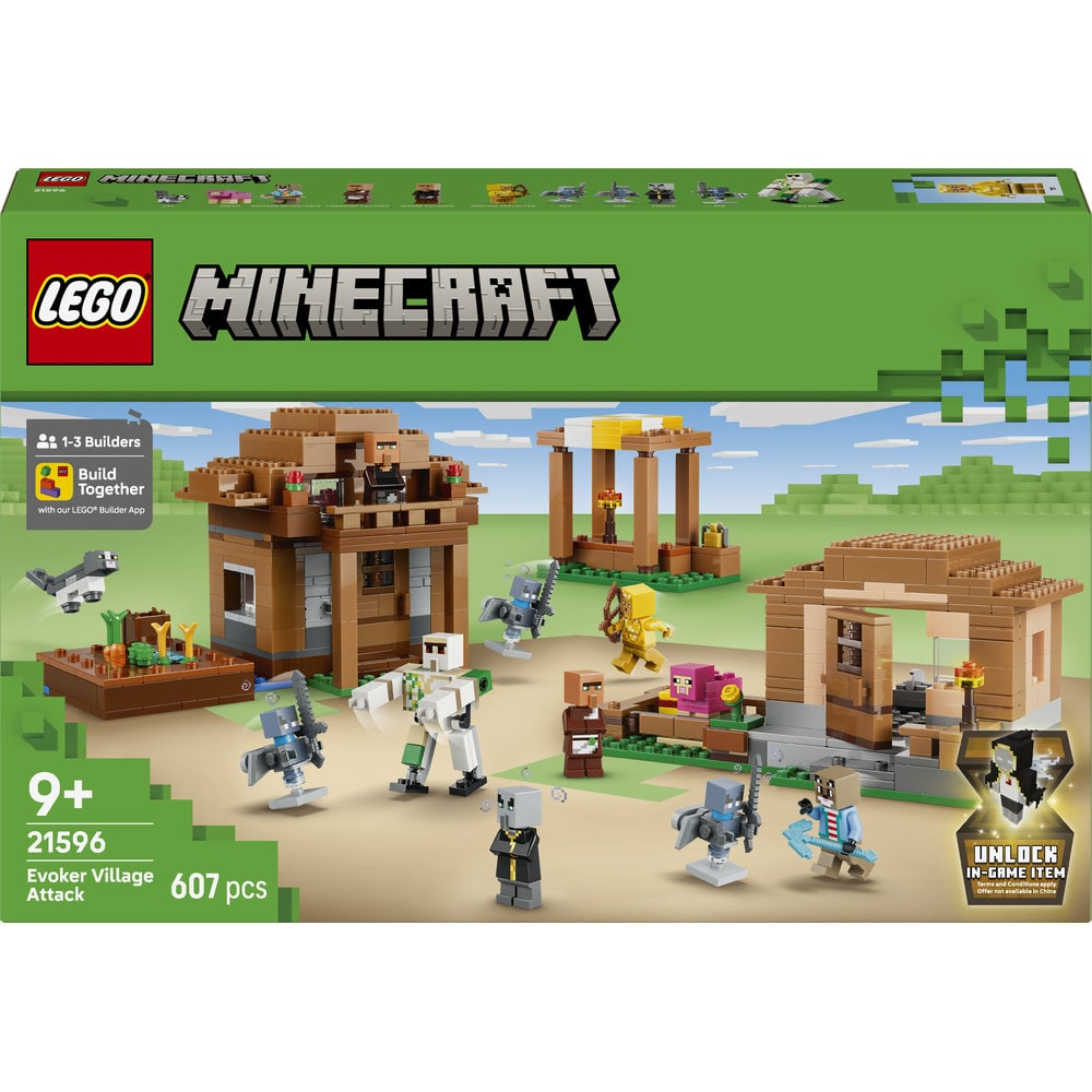 LEGO Minecraft: Atacul Evocatorilor asupra satului 21596, 9 ani+, 607 piese