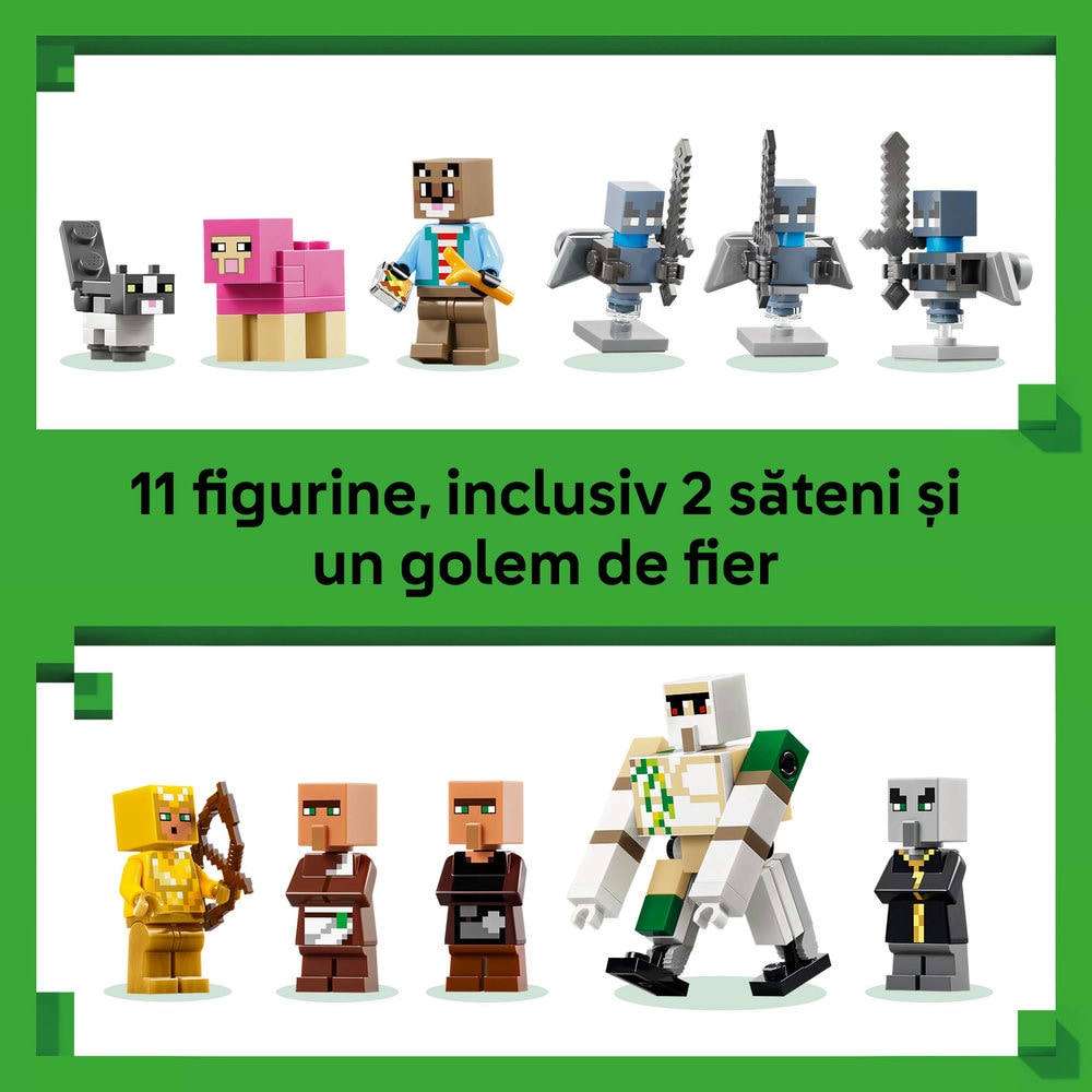 LEGO Minecraft: Atacul Evocatorilor asupra satului 21596, 9 ani+, 607 piese