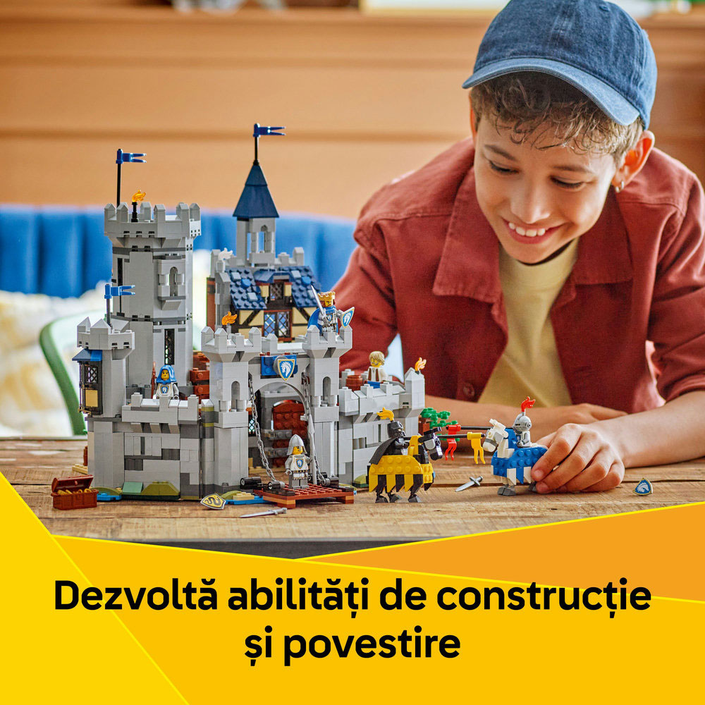 LEGO Creator 3in1: Castel medieval cu cai si cavaleri 31168, 9 ani+, 1371 piese