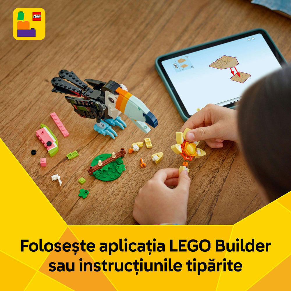 LEGO Creator 3in1: Animale salbatice - Tucan tropical 31173, 7 ani+, 225 piese