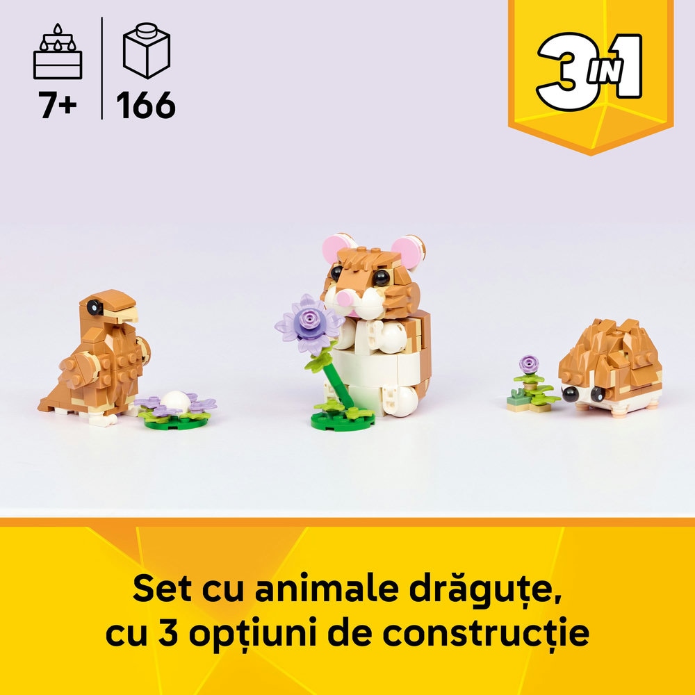 LEGO Creator: Hamster adorabil cu o floare 31376, 7 ani+, 166 piese