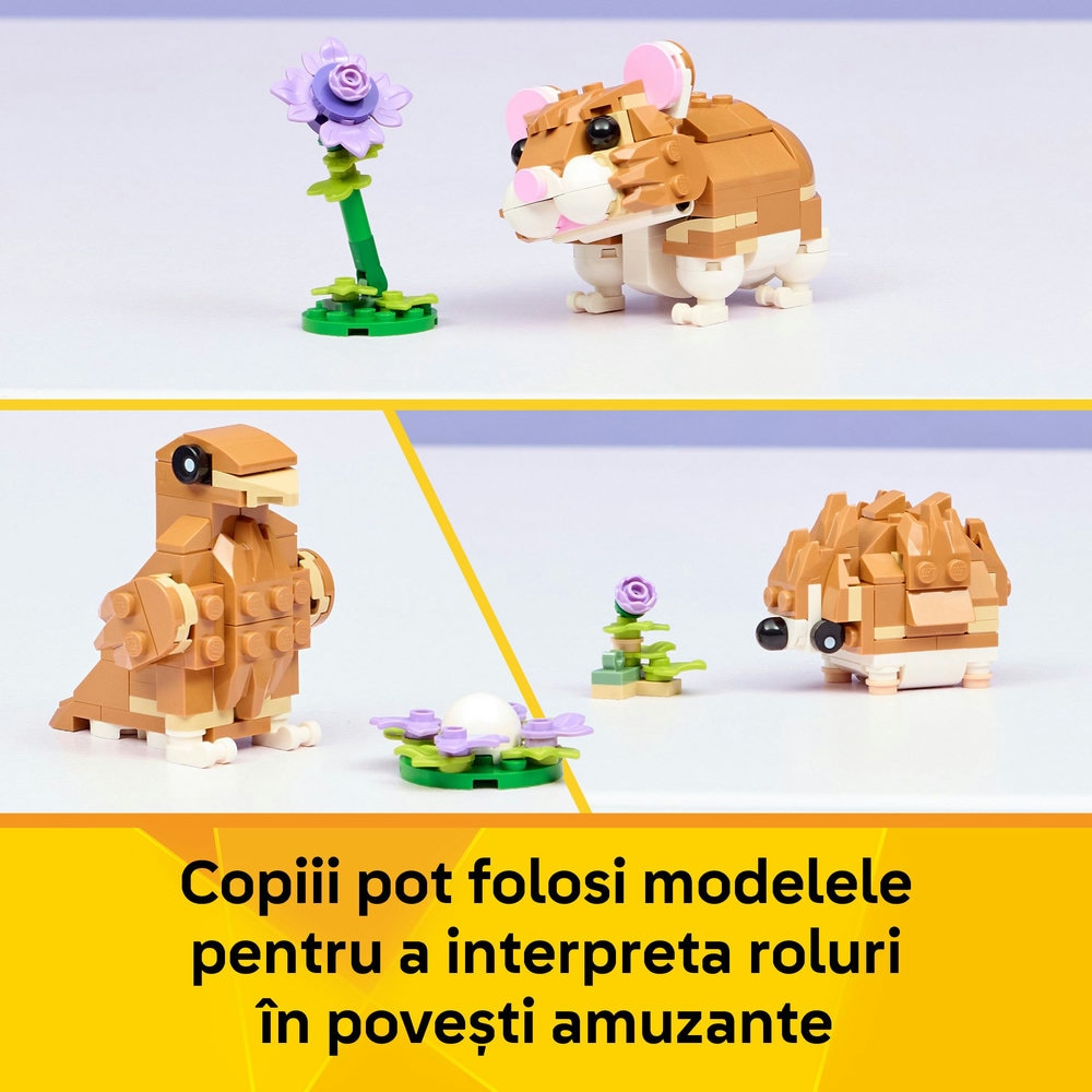 LEGO Creator: Hamster adorabil cu o floare 31376, 7 ani+, 166 piese