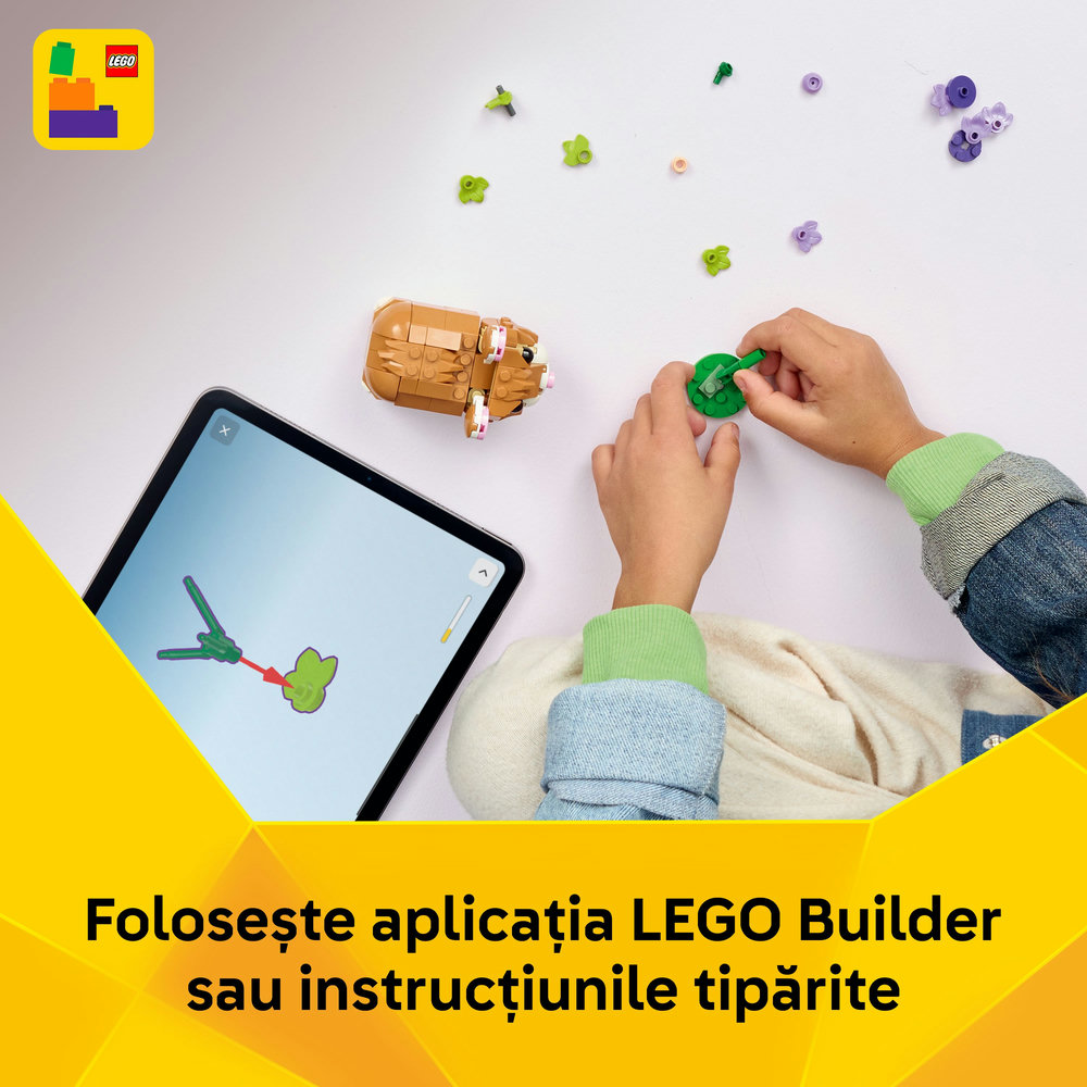 LEGO Creator: Hamster adorabil cu o floare 31376, 7 ani+, 166 piese