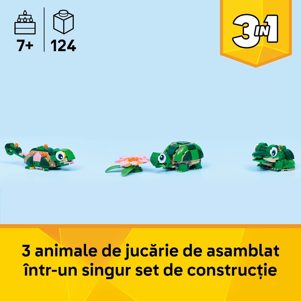 LEGO Creator: Broasca-testoasa cu o floare de nufar 31377, 7 ani+, 124 piese