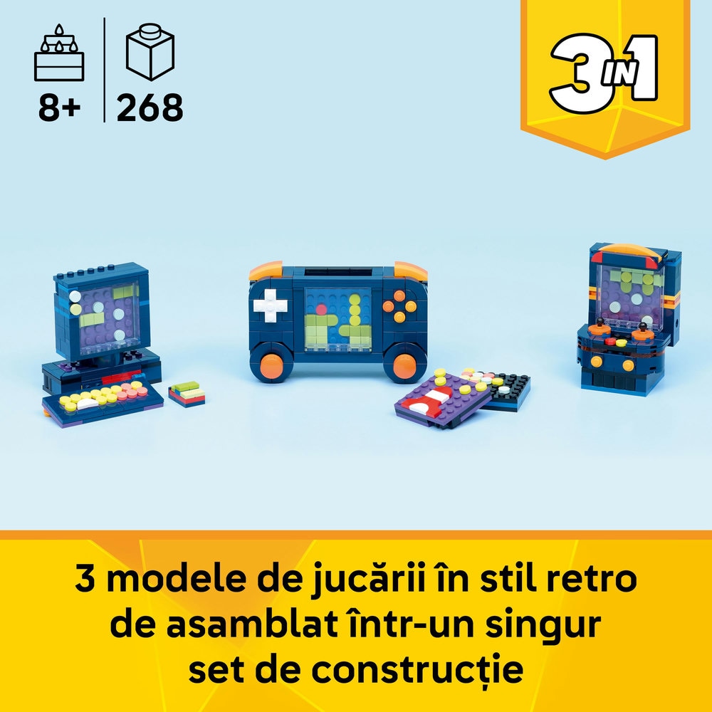 LEGO Creator: Consola de jocuri video retro 31380, 8 ani+, 268 piese