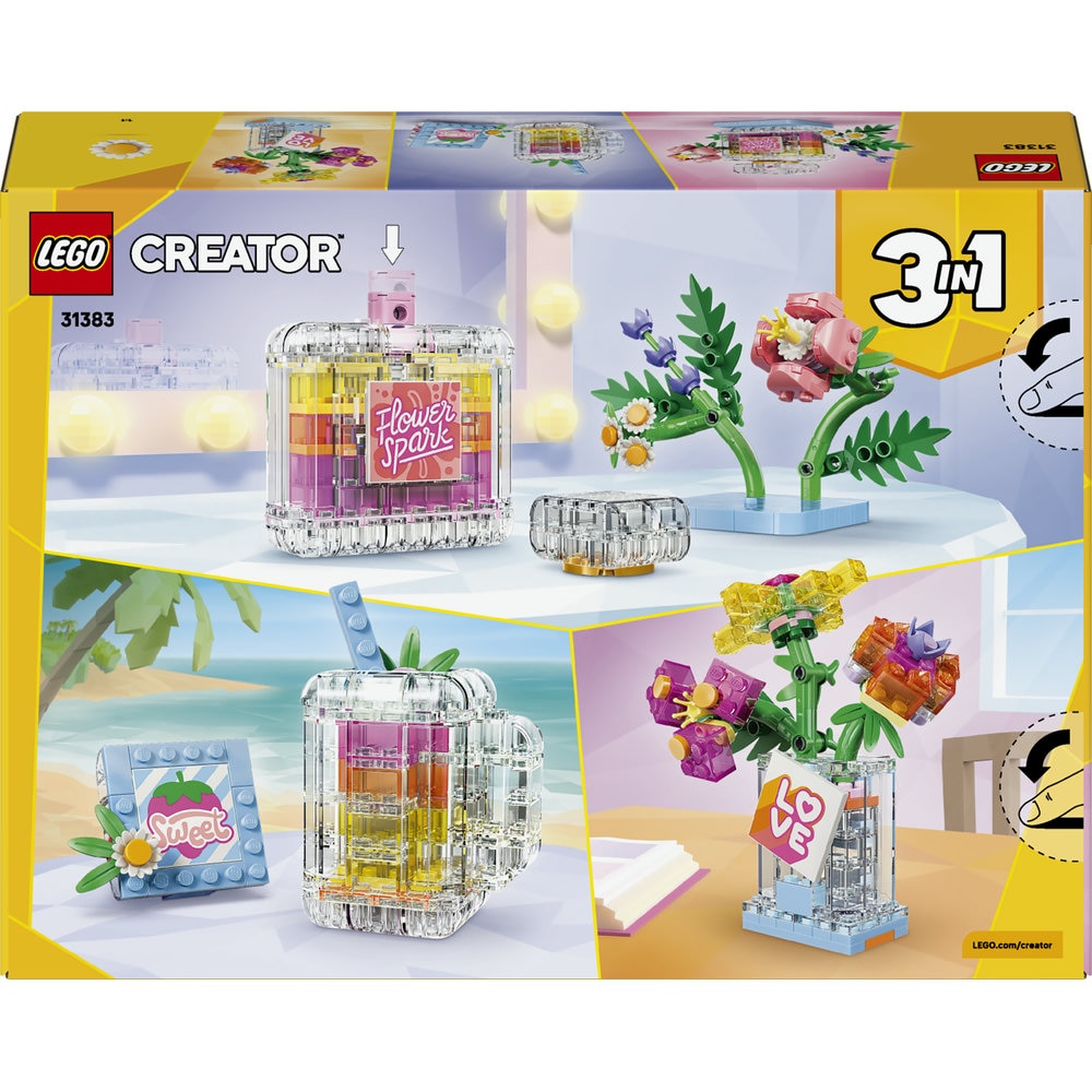 LEGO Creator: Sticla de parfum cu flori decorativa 31383, 8 ani+, 286 piese