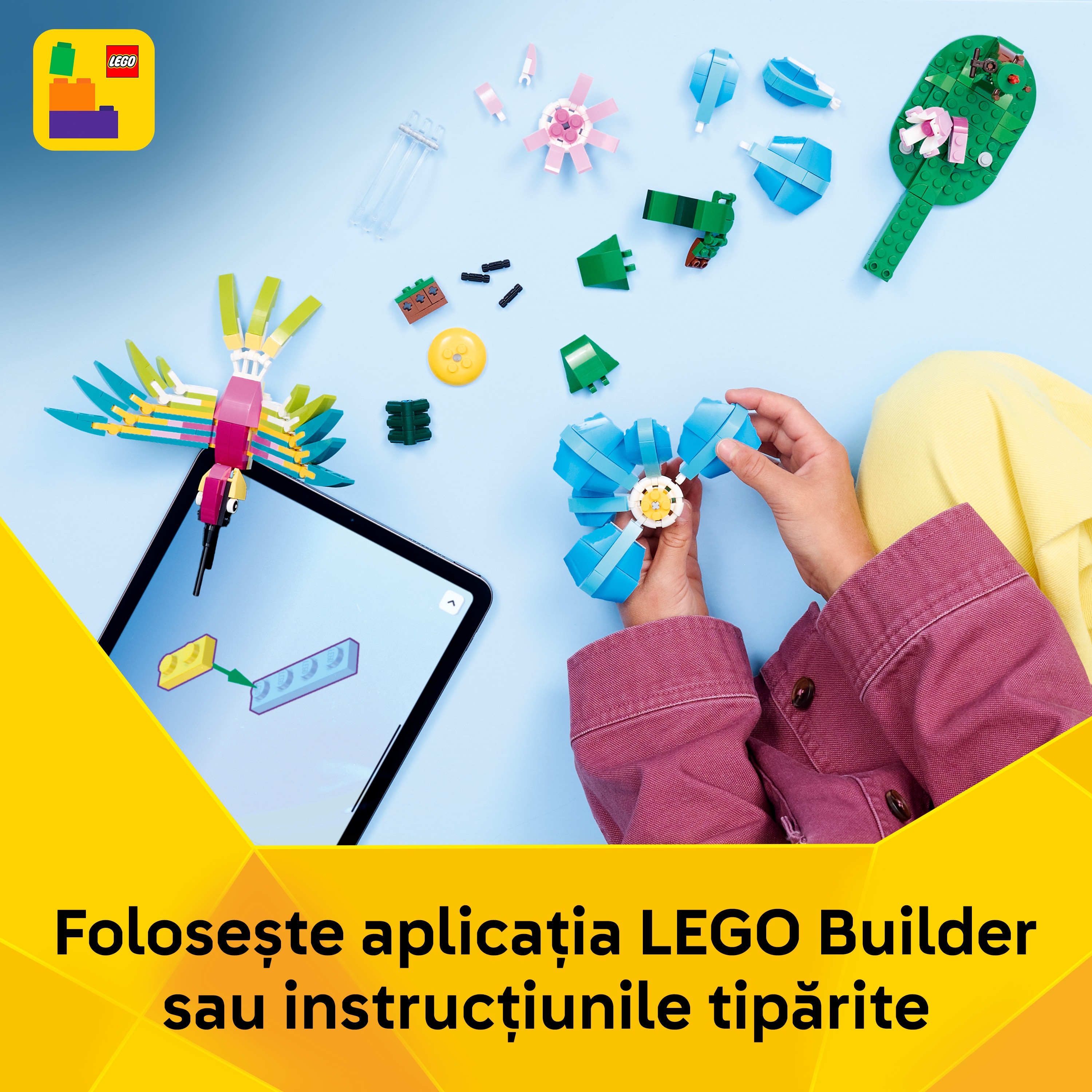 LEGO Creator: Animale salbatice - Colibri colorat 31384, 8 ani+, 312 piese