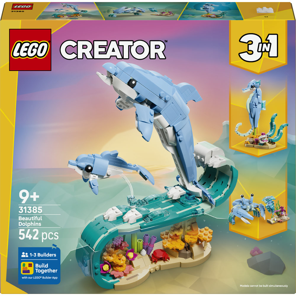 LEGO Creator: Animale marine - Delfini superbi 31385, 9 ani+, 542 piese