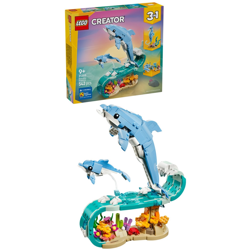 LEGO Creator: Animale marine - Delfini superbi 31385, 9 ani+, 542 piese