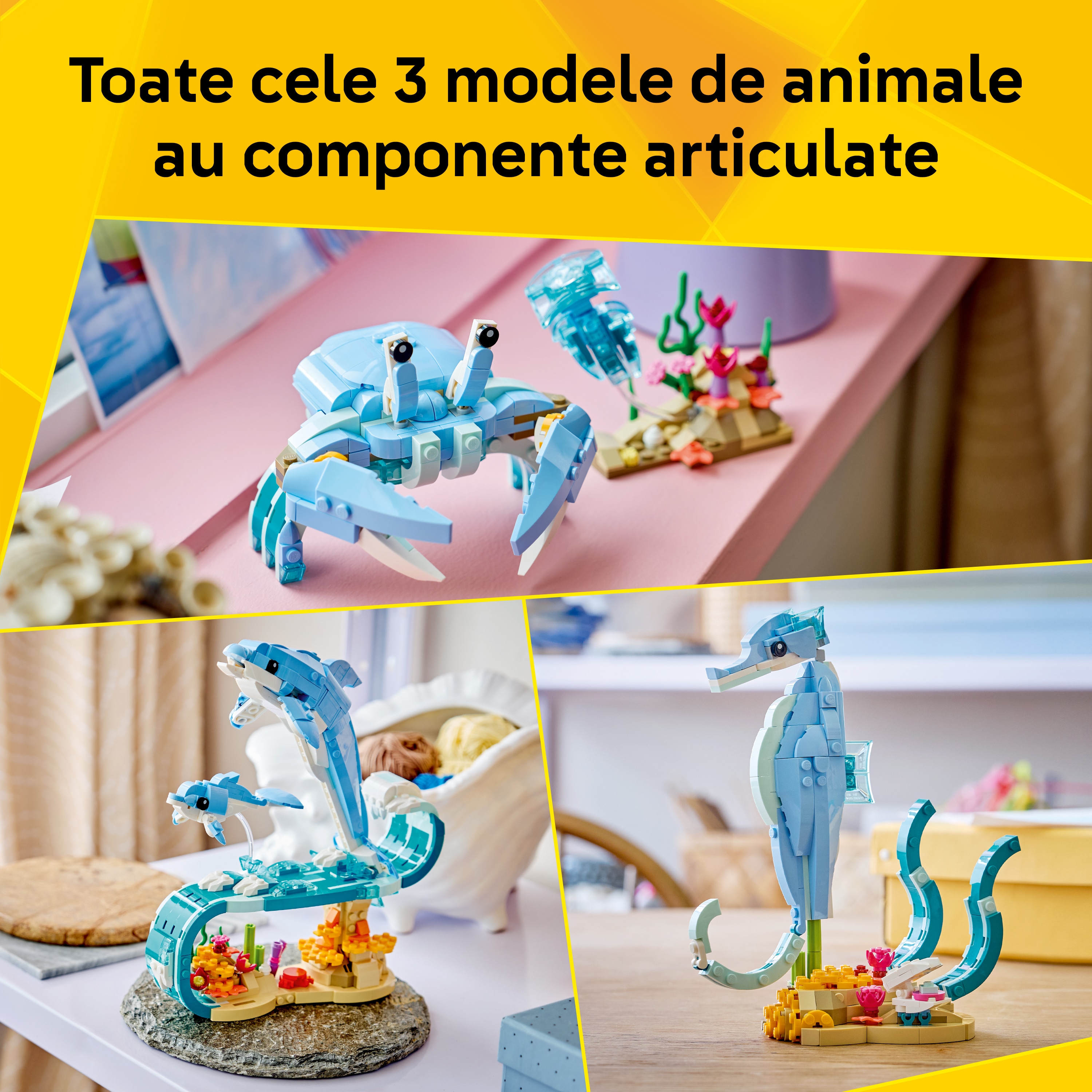 LEGO Creator: Animale marine - Delfini superbi 31385, 9 ani+, 542 piese