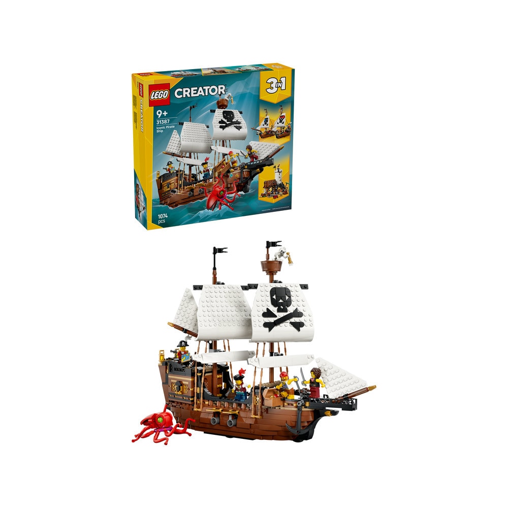 LEGO Creator: Corabie de pirati emblematica 31387, 10 ani+, 1074 piese