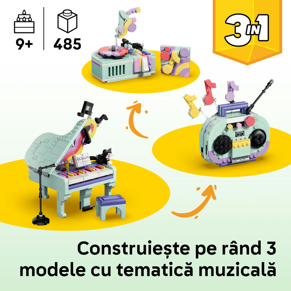 LEGO Creator 3in1: Pian decorativ cu o pisica 31392, 9 ani+, 485 piese