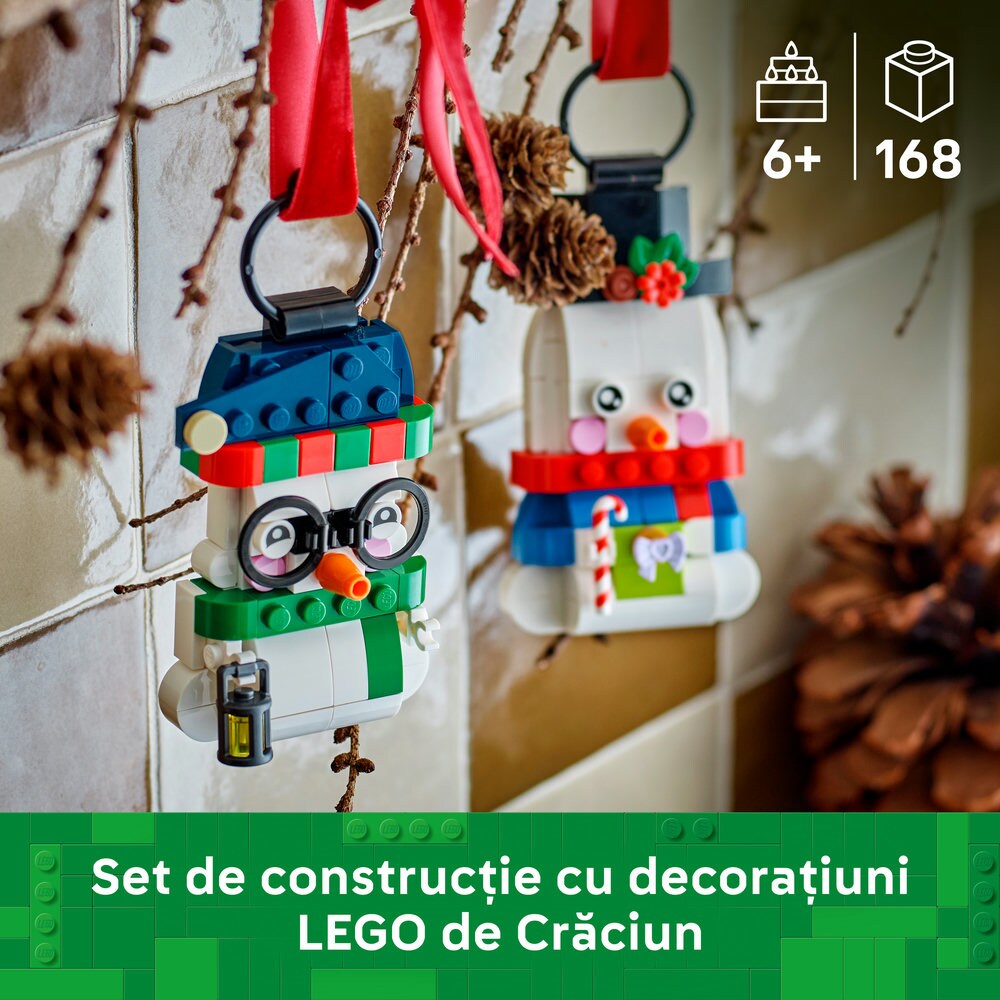 LEGO Iconic: Ornamente in forma de om de zapada 40812, 6 ani+, 168 piese