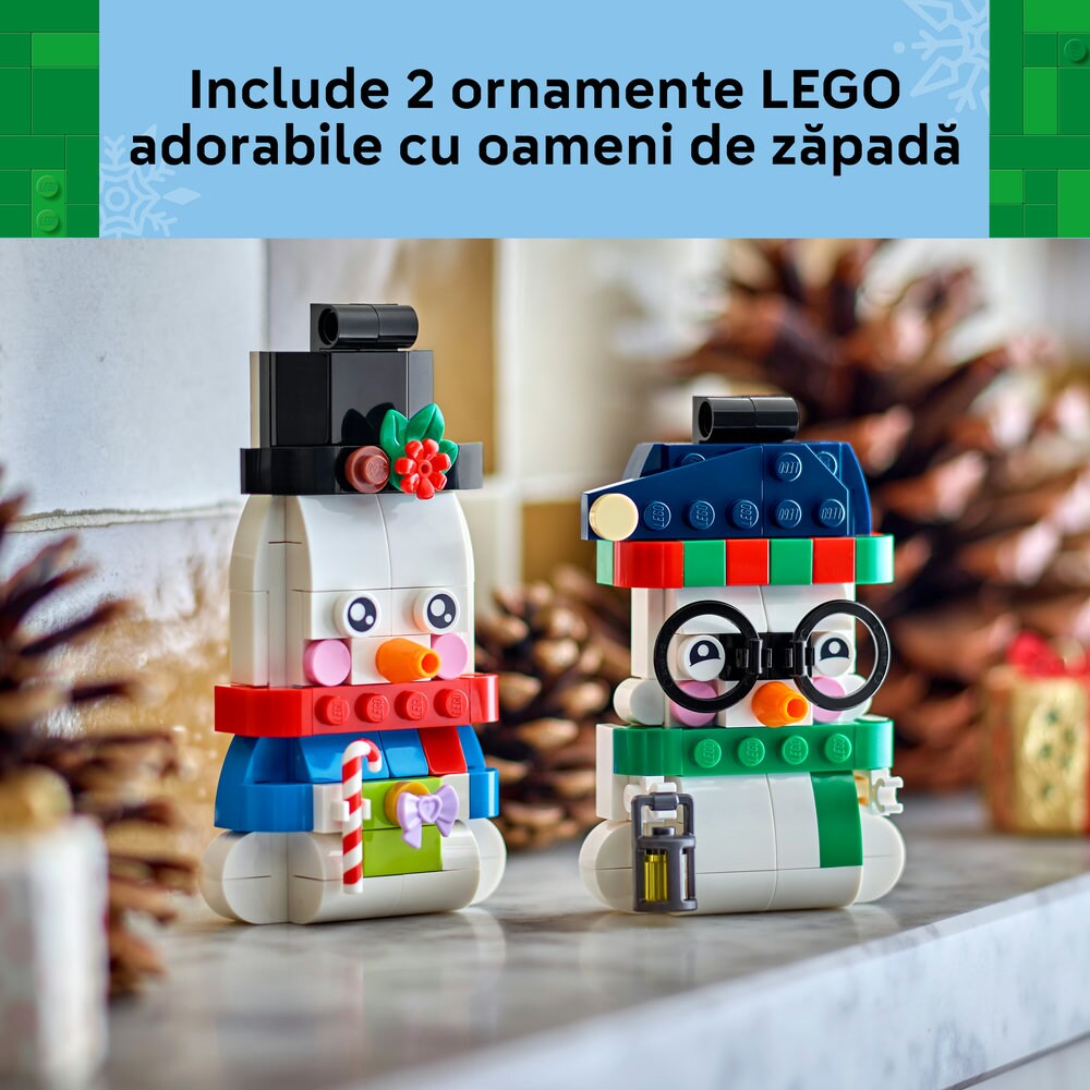 LEGO Iconic: Ornamente in forma de om de zapada 40812, 6 ani+, 168 piese