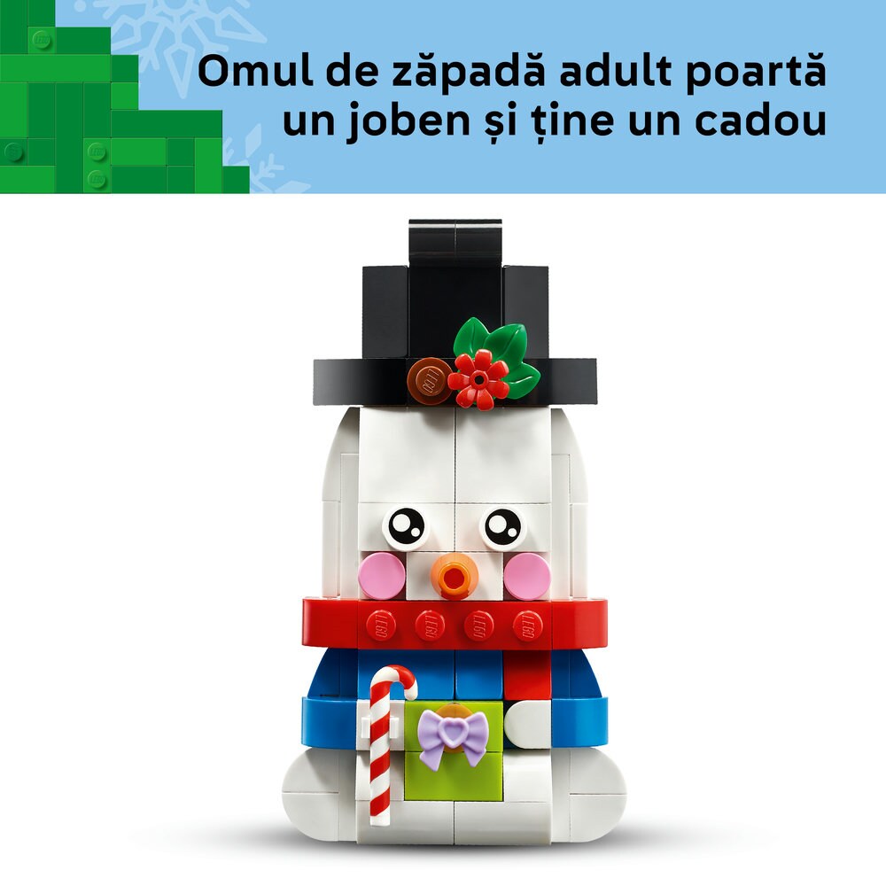 LEGO Iconic: Ornamente in forma de om de zapada 40812, 6 ani+, 168 piese