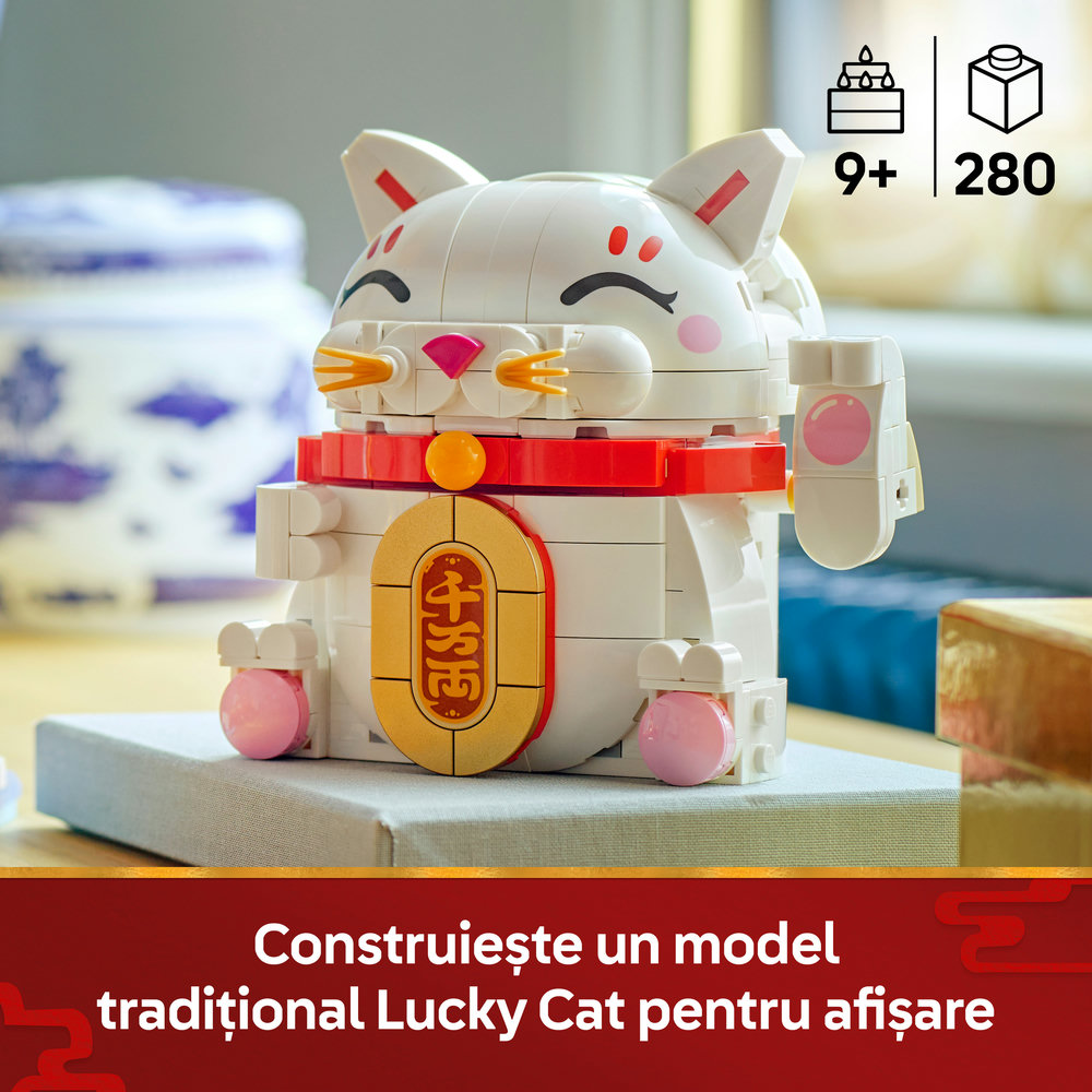 LEGO Iconic: Pisica norocoasa 40813, 9 ani+, 280 piese