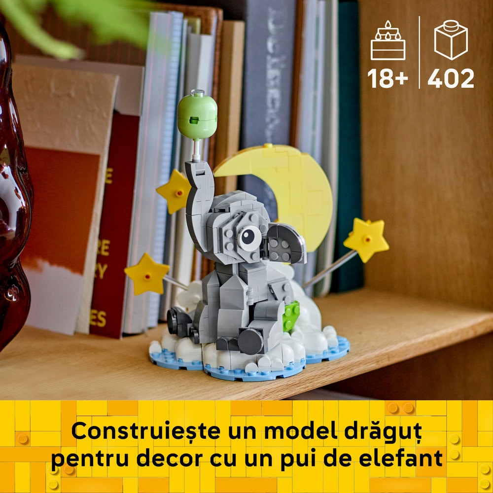 LEGO Iconic: Pui de elefant pe cer 40814, 18 ani+, 402 piese