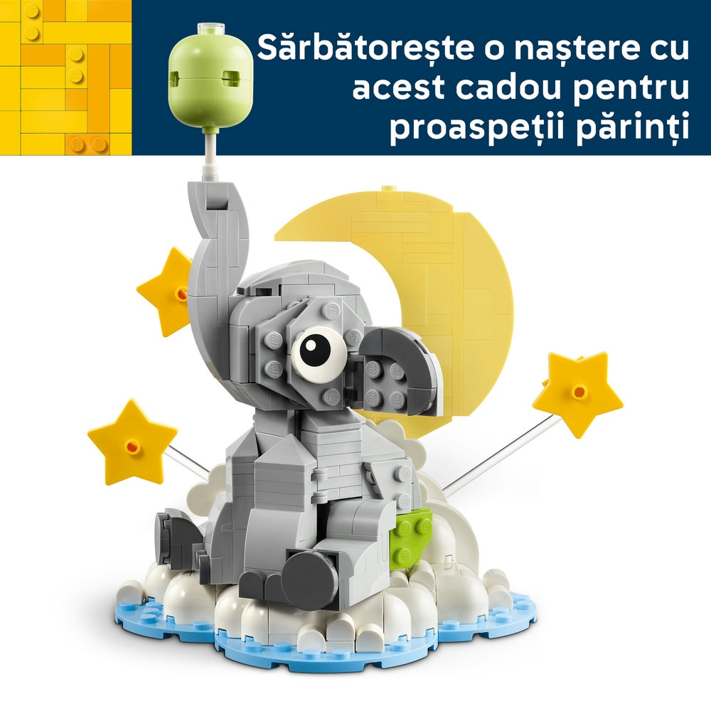 LEGO Iconic: Pui de elefant pe cer 40814, 18 ani+, 402 piese