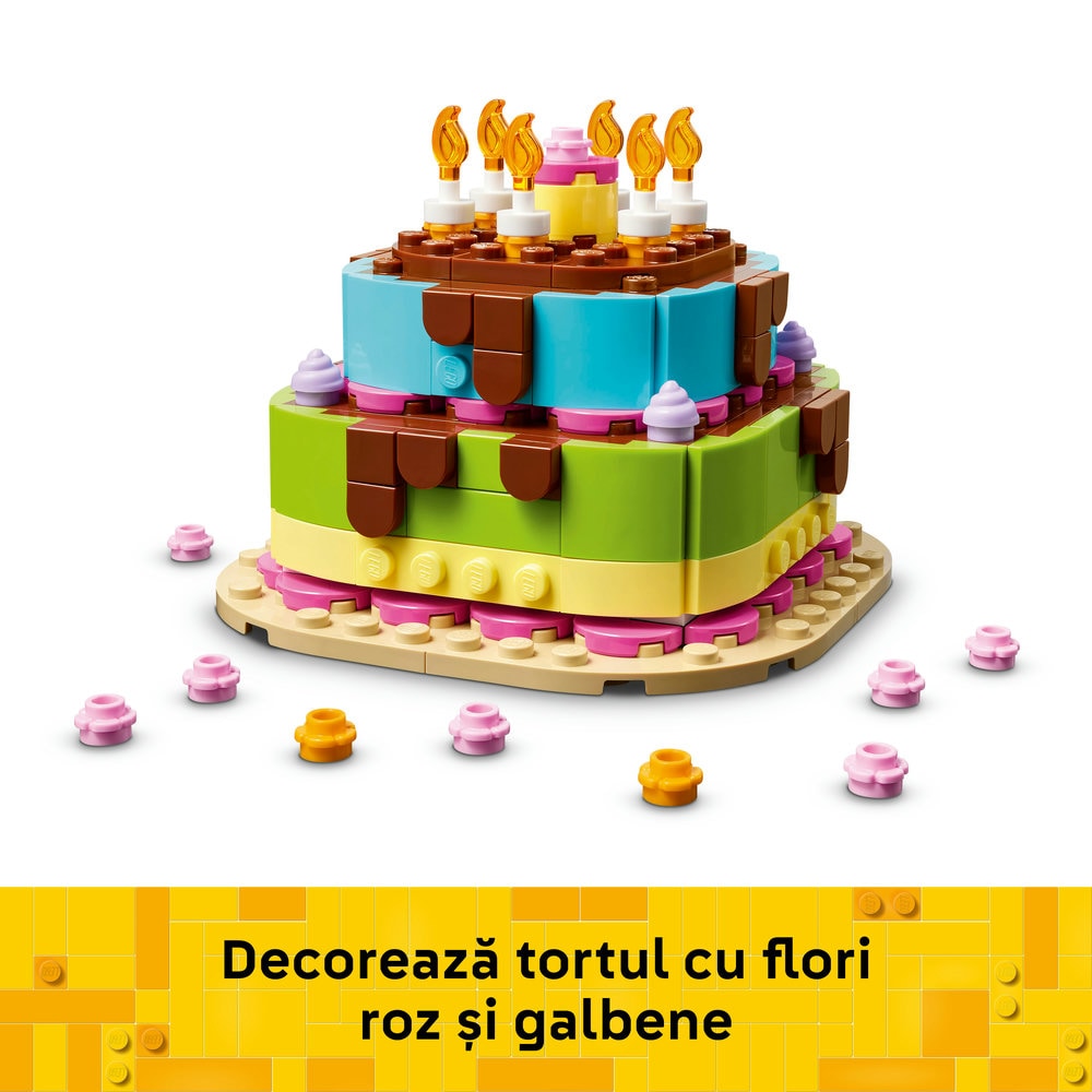 LEGO Iconic: Tort pentru petrecerea de zi de nastere 40815, 7 ani+, 219 piese