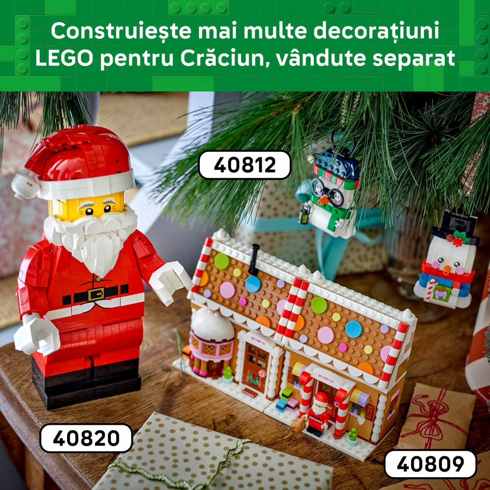 LEGO Iconic: Minifigurina Mos Craciun supradimensionata 40820, 10 ani+, 761 piese