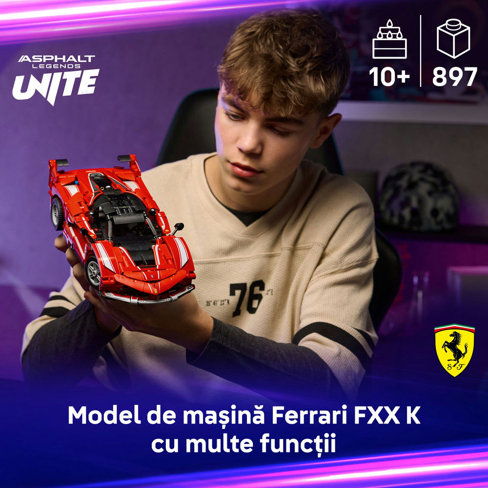 LEGO Technic: Ferrari FXX K 42212, 10 ani+, 897 piese