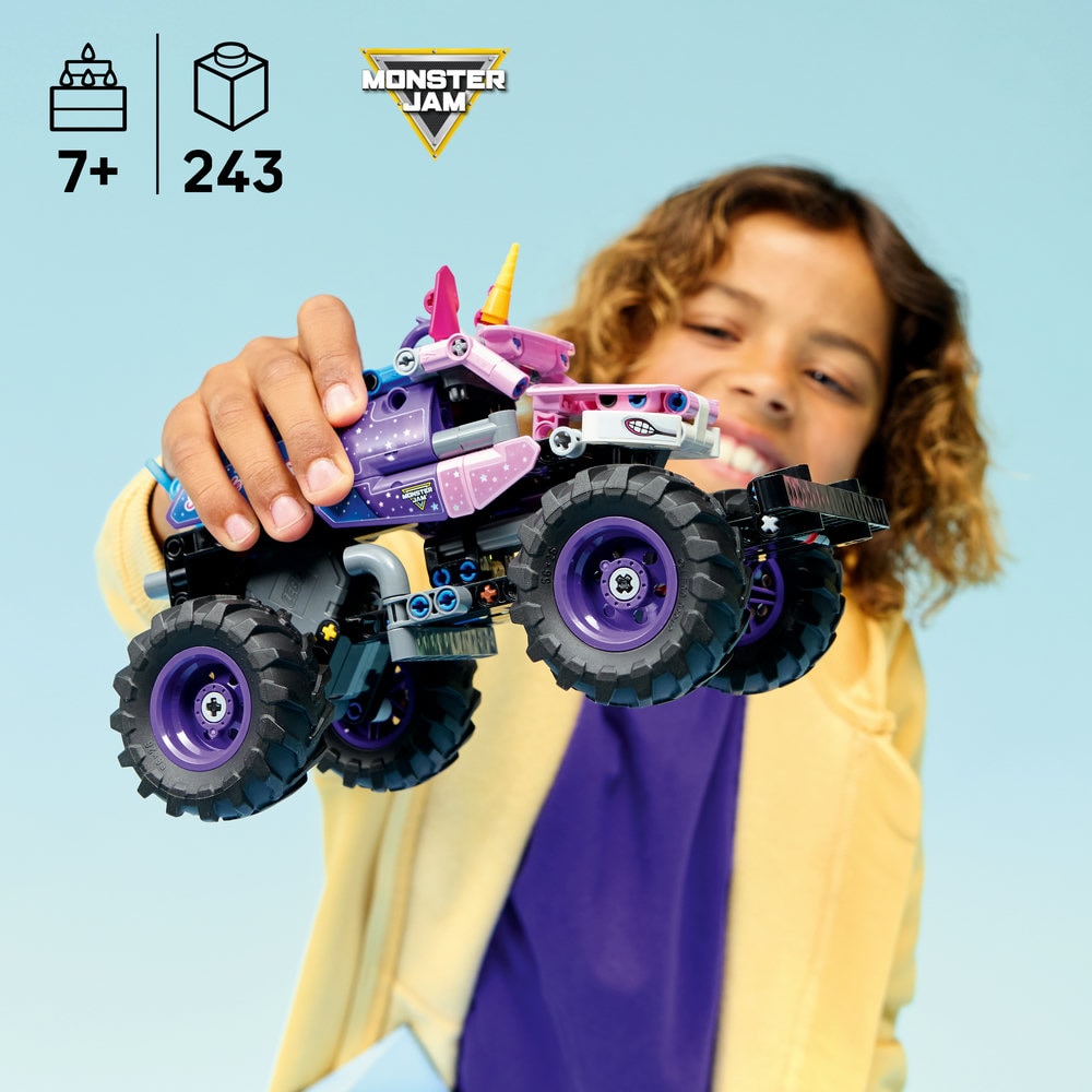LEGO Technic: Monster Jam Sparkle Smash cu motor cu arc 42220, 7 ani+, 243 piese