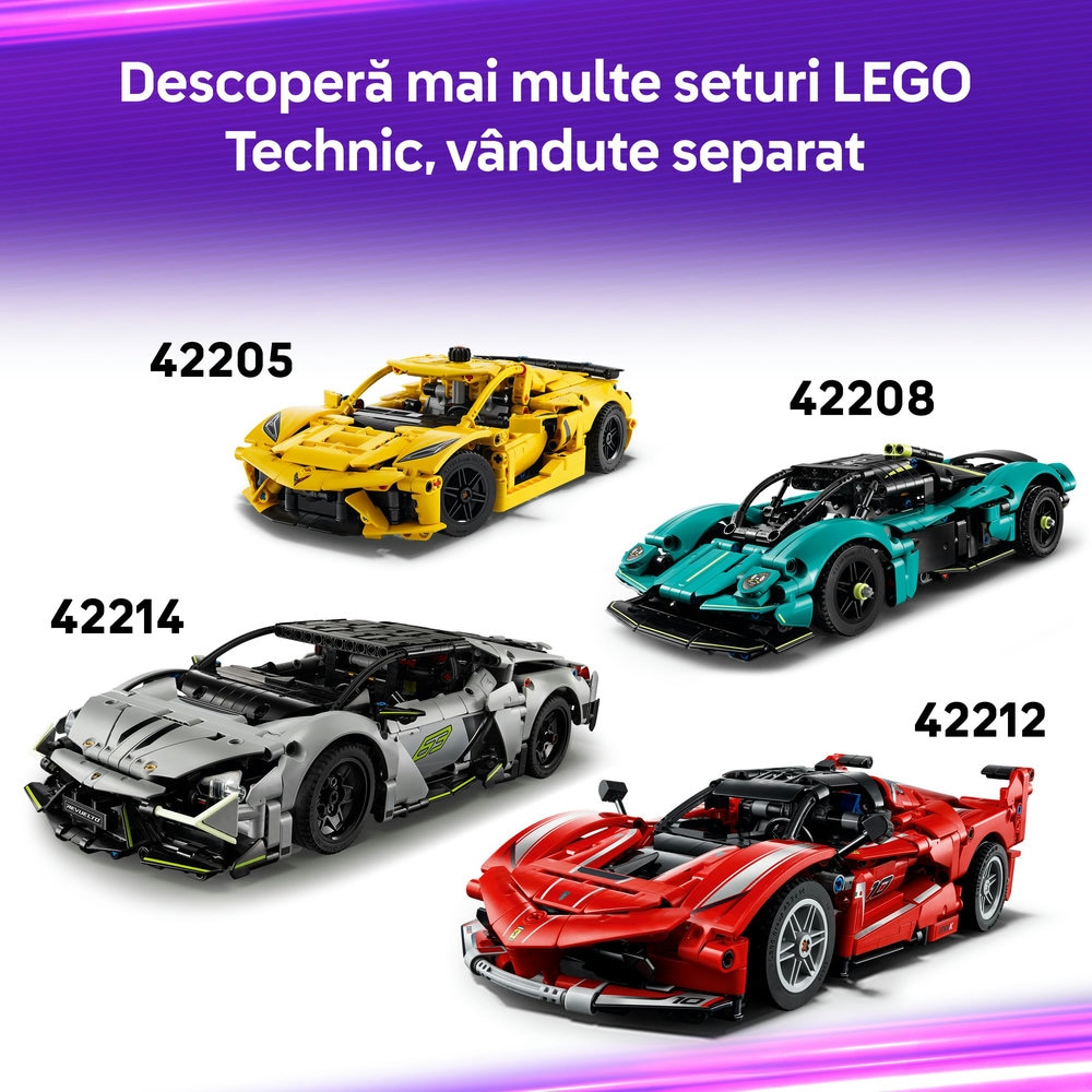 LEGO Technic: Hipermasina Bugatti Chiron Pur Sport 42222, 9 ani+, 771 piese