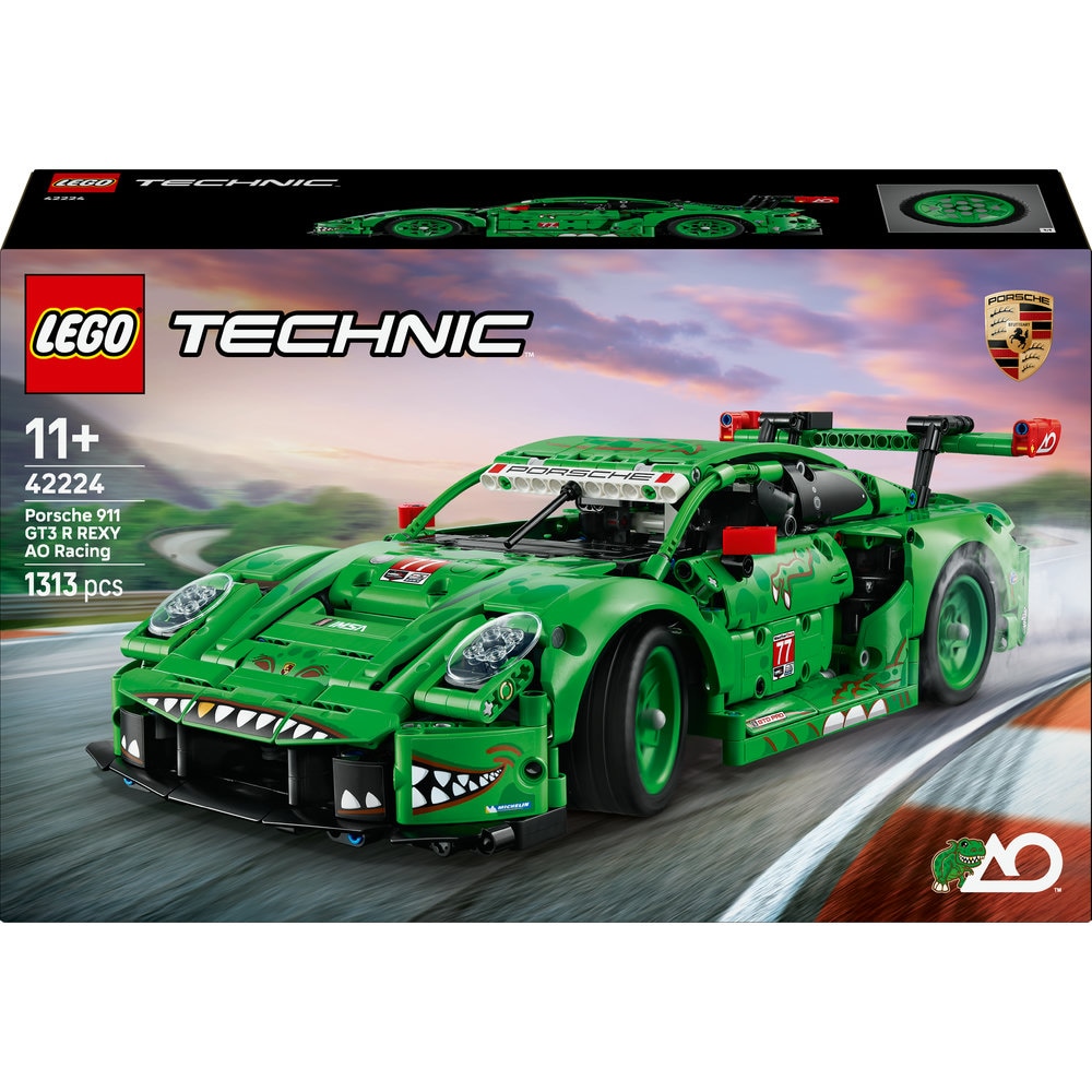 LEGO Technic: Masina Porsche 911 GT3 R REXY AO Racing 42224, 11 ani+, 1313 piese