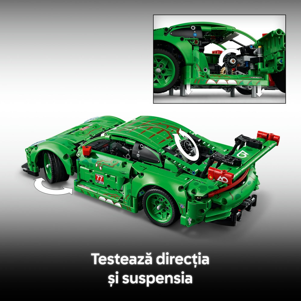 LEGO Technic: Masina Porsche 911 GT3 R REXY AO Racing 42224, 11 ani+, 1313 piese