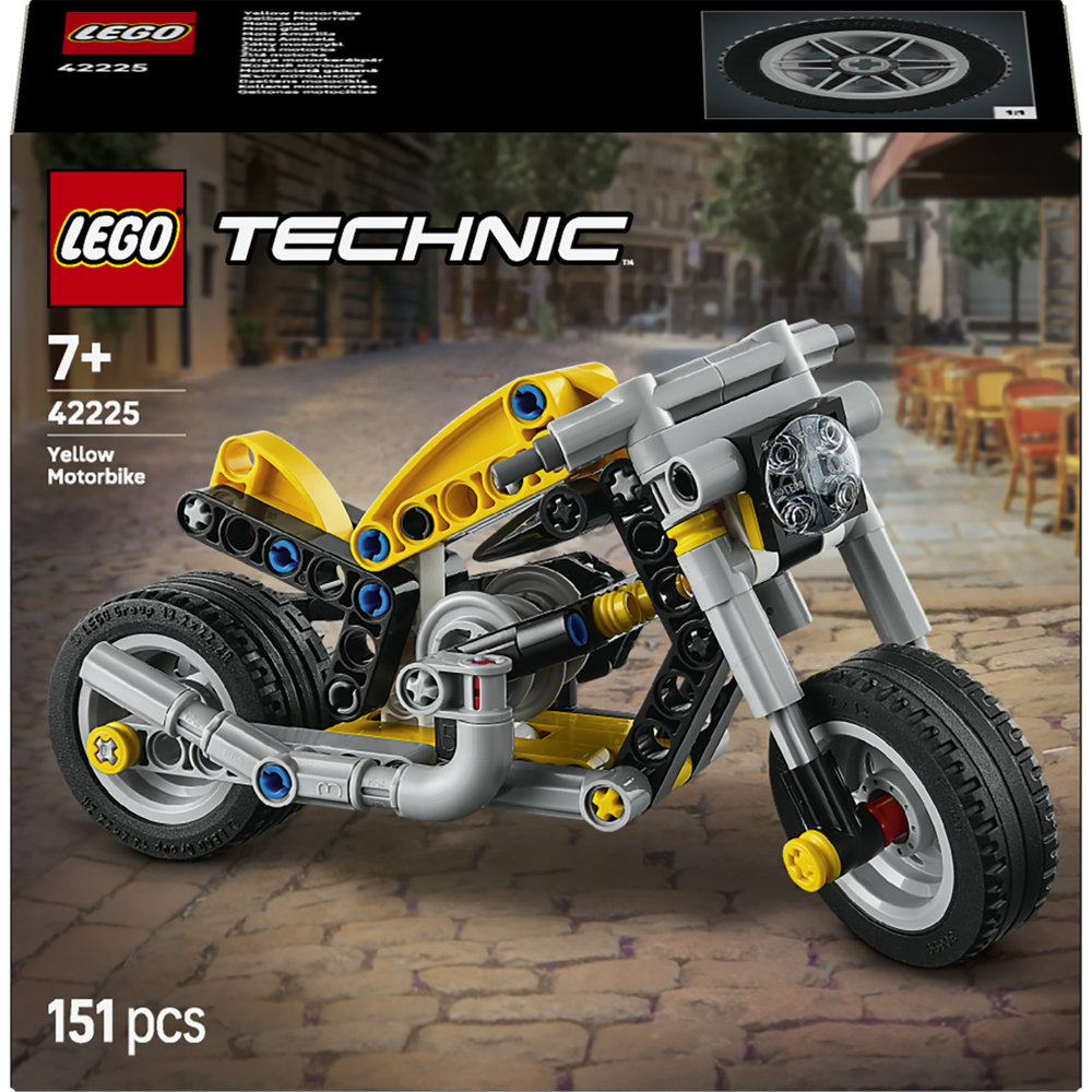 LEGO Technic: Motocicleta galbena 42225, 7 ani+, 151 piese