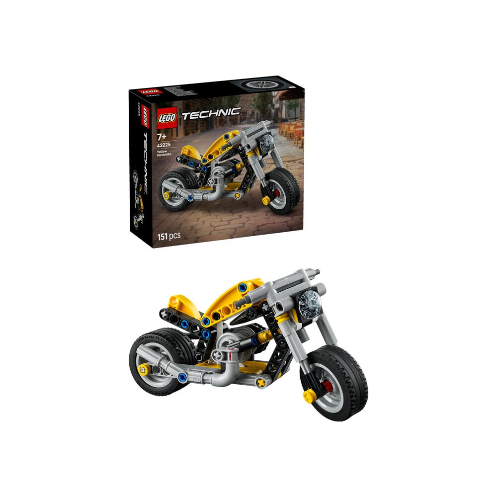 LEGO Technic: Motocicleta galbena 42225, 7 ani+, 151 piese